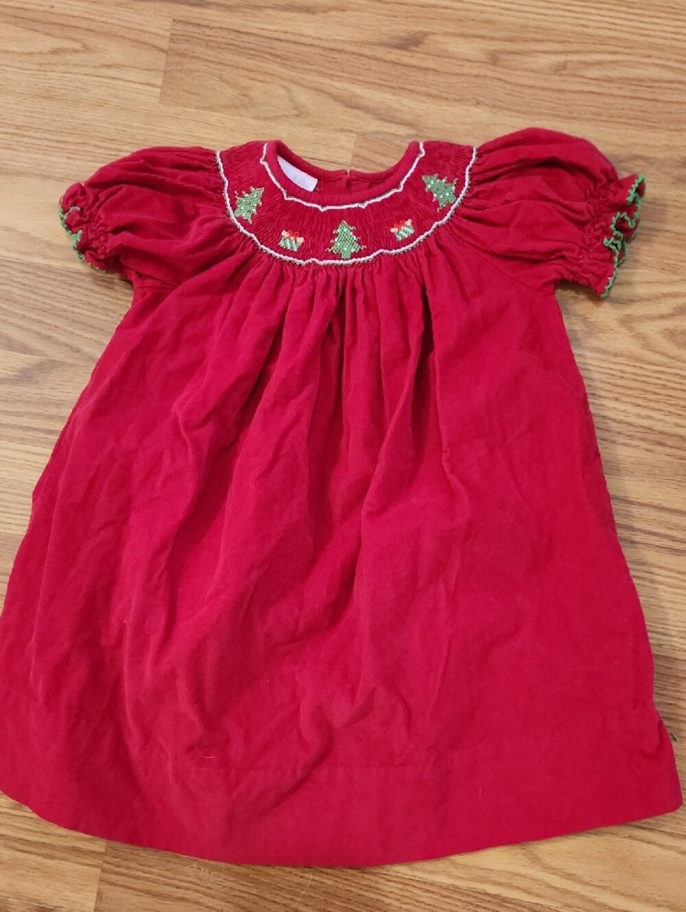 Petit Bebe Embroidered Corduroy Christmas Holiday Dress - 24M